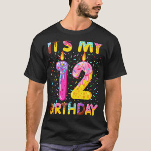 Barn Söta Donut min 12:e-födelsedag 12 år gammal T Shirt