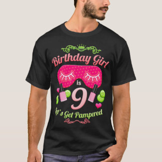 Barn SPA Födelsedagsfest Girls Age 9 T Shirt