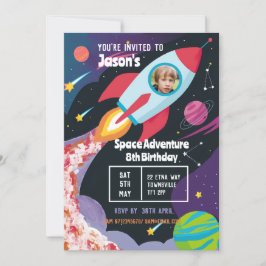Barn Space Äventyr party Rocket Scientist Child Inbjudningar