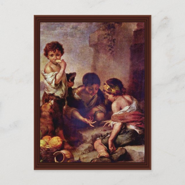 Barn spelar Dice Vykort (Framsida)