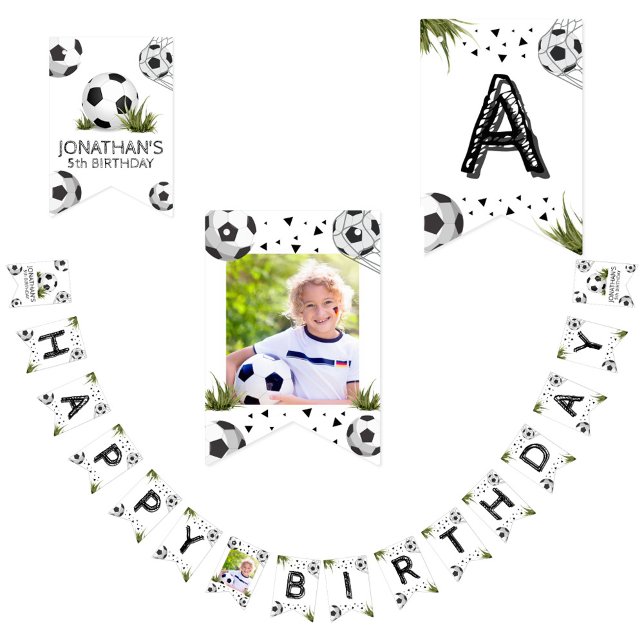 Barn Sport Fotboll Födelsedag Vimplar (Skapare uppladdad)