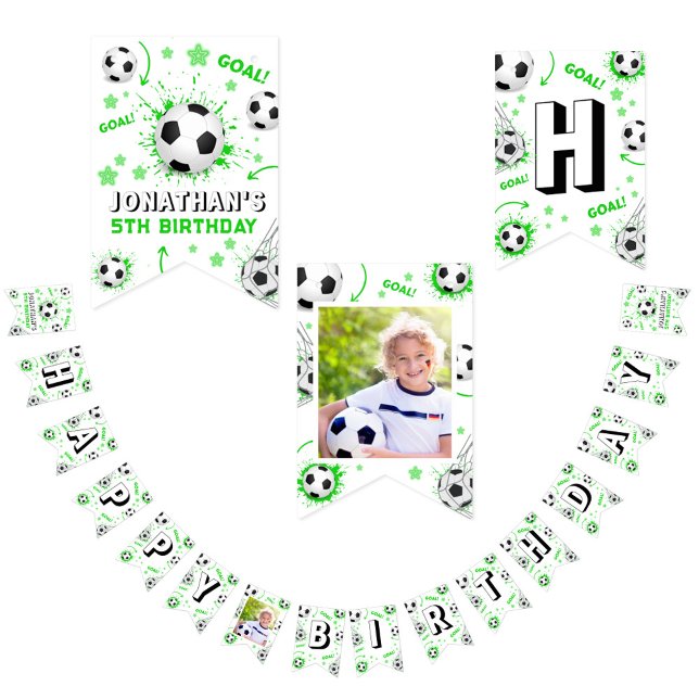 Barn Sport Fotboll Födelsedagsflaggor Girlander Vimplar (Skapare uppladdad)