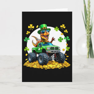 Barn St Patricks Day 2026 - Dinosaur Riding Monste Kort