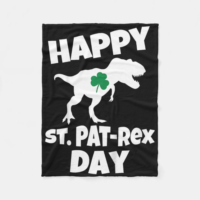 Barn St Patricks Day Dinosaur T-rex Rolig Småbarn  Fleecefilt (Framsidan)
