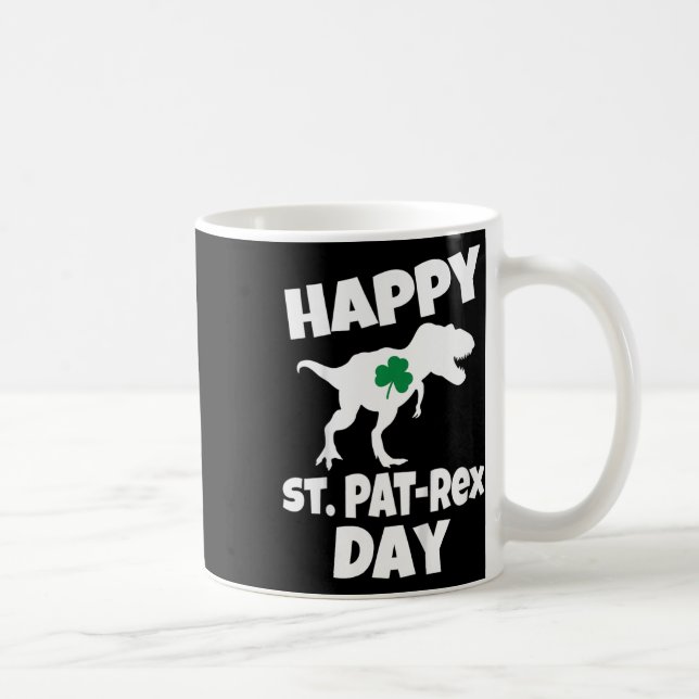 Barn St Patricks Day Dinosaur T-rex Rolig Småbarn  Kaffemugg (Höger)