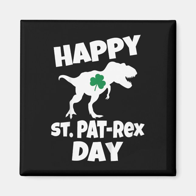 Barn St Patricks Day Dinosaur T-rex Rolig Småbarn  Magnet (Framsidan)