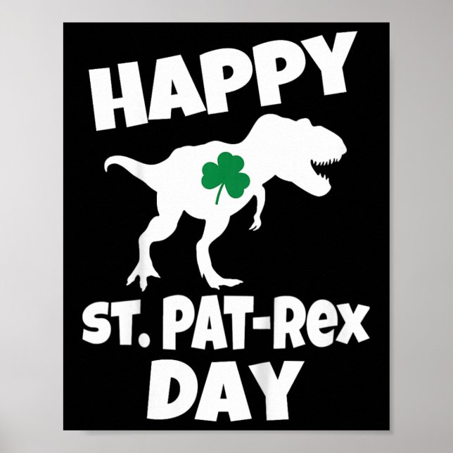 Barn St Patricks Day Dinosaur T-rex Rolig Småbarn  Poster (Framsidan)