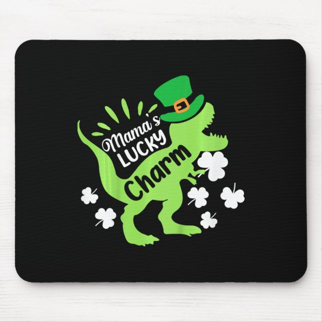 Barn St Patricks Day Mamas Lucky Charm Dinosaur Ir Musmatta (Framsidan)