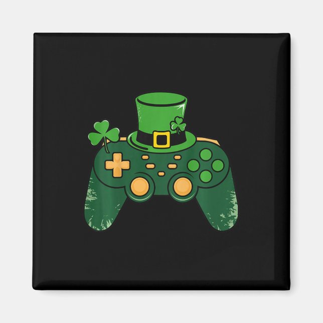 Barn St Patricks Day Spelare Spelkontroll Klöver Magnet (Framsidan)