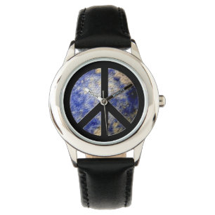 Barn Stainless Steel Watch Black Strap, Fredstecke Armbandsur
