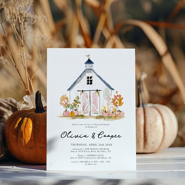 Barn Stil Rustic Farmhouse Rehearsal Dinner Inbjudningar (Skapare uppladdad)