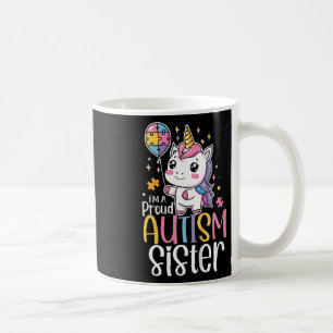 Barn stolt Autism syster medvetenhet söt enhörning Kaffemugg