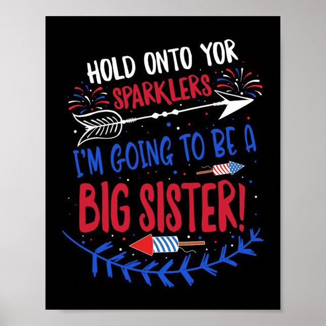 Barn Stor syster gnista 4 juli graviditetsannonser Poster (Framsidan)