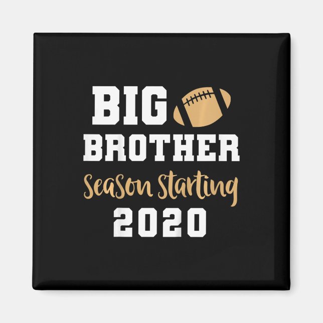 Barn Storbror Fotboll Graviditets Tillkännagivande Magnet (Framsidan)