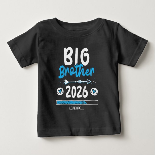 Barn Storebror 2026 Förbereder Bebis Annonsering  T Shirt (Framsida)