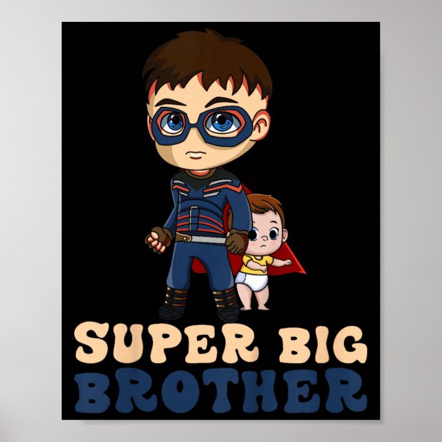 Barn Superhjälte Super storebror äldre bror Poster (Framsidan)
