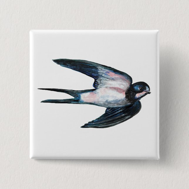 Barn Sväljer flygillustration Knapp (Framsida)