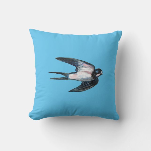 Barn Sväljer flygillustration Kudde (Framsida)