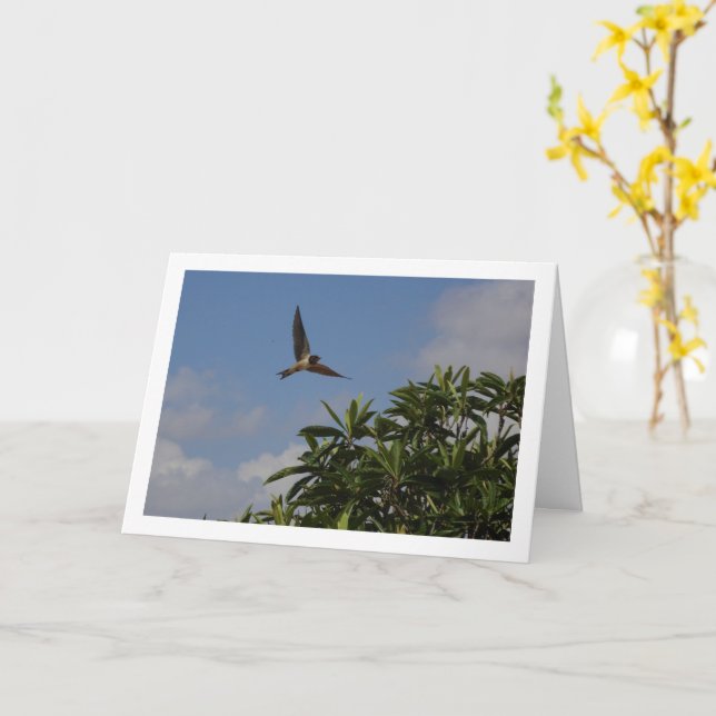 Barn Sväljer Porträtt Kort (Gul blomma)