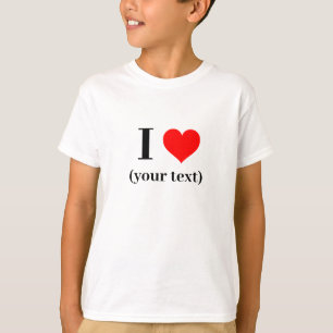Barn T-Shirt - Anpassningsbar I hjärta (din text)