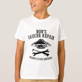 barn T-shirt Black Bob's Saucer Repair logotyp