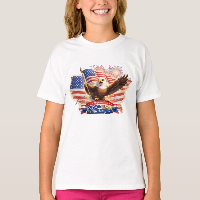 barn t-shirt Gladaste 250-årsdagen USA! (Framsida)