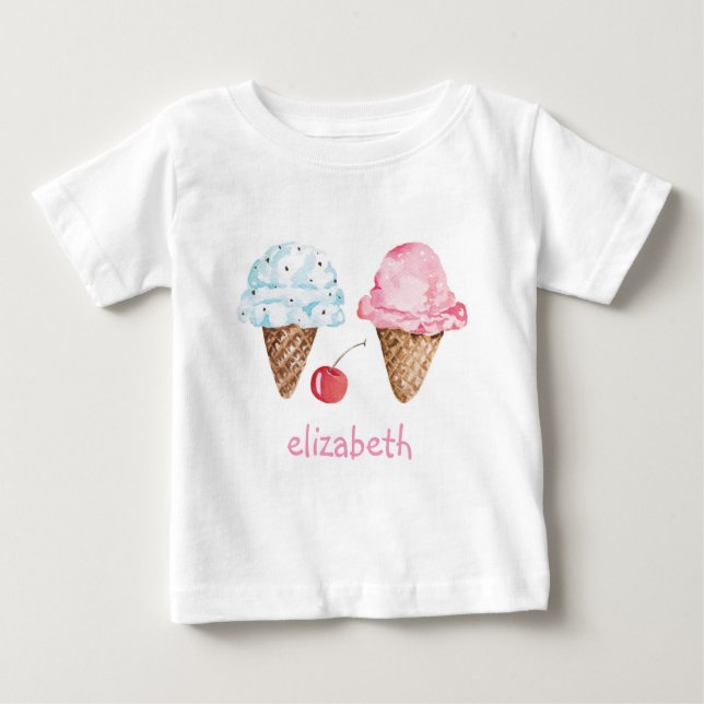 BARN T-SHIRT: ICE CREAMS + NAMN T SHIRT (Framsida)