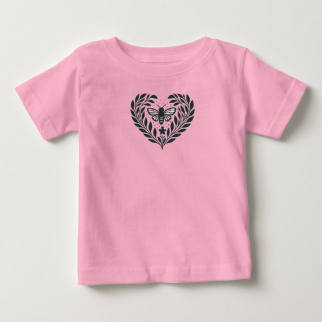 Barn T-shirt med bin och grenar (Framsida)