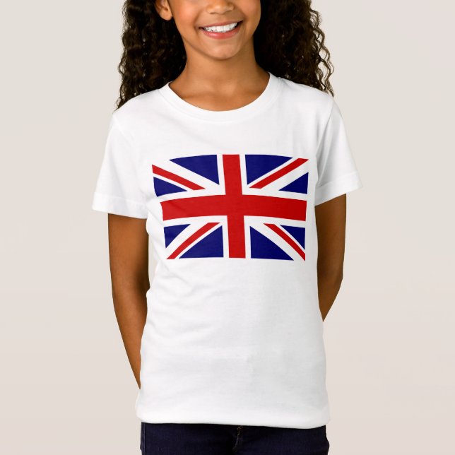 Barn T Shirts med British Union Jack flagga (Framsida)