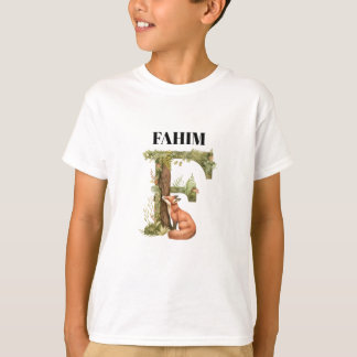 Barn T-Shirts Vattenfärg Djur Namn Design