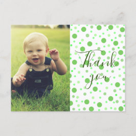 Barn Tack gröna prickar Vykort