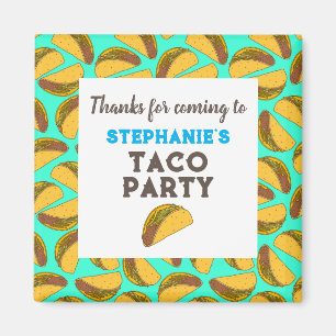 Barn Taco Birthday Tack Party-förmån Magnet