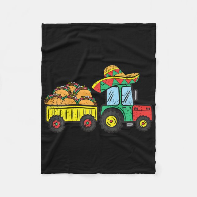 Barn Taco Traktor Cinco De Mayo Mexikansk Mat Fest Fleecefilt (Framsidan)