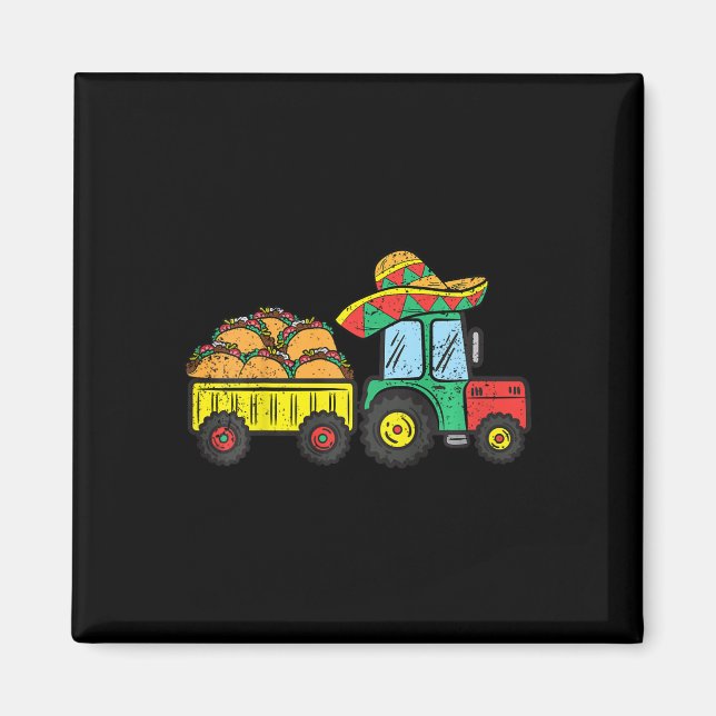 Barn Taco Traktor Cinco De Mayo Mexikansk Mat Fest Magnet (Framsidan)