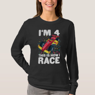 Barn, Tävla 4e födelsedagen 4 Fyra Småbarn Formul T Shirt