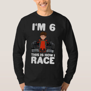 Barn Tävla Bilar 6e födelsedag 6 Formel 6 Småbarn T Shirt