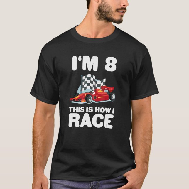 Barn Tävla Bild 8:e födelsedag 8 Åtta Småbarn Form T Shirt (Framsida)