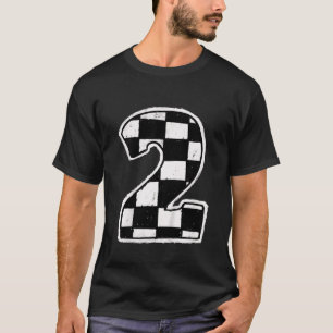 Barn Tävling bil 2:a födelsedagen Boy 2 två Tävlor T Shirt