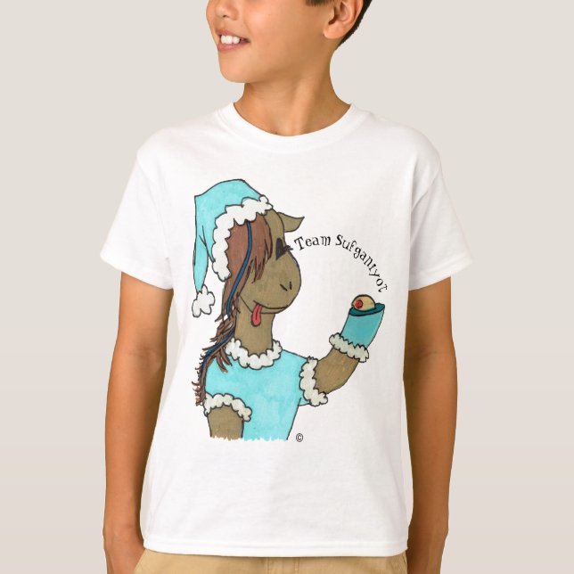 Barn ’Team Sufganiyot’ Kayla Horse T-Shirt (Framsida)