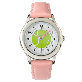 Barn Tennis Boll Rosa Leather Strap Watch Armbandsur
