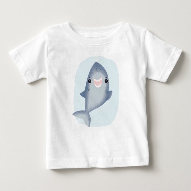 Barn till baby Shark-pojken Ocean Temed room T Shirt (Framsida)