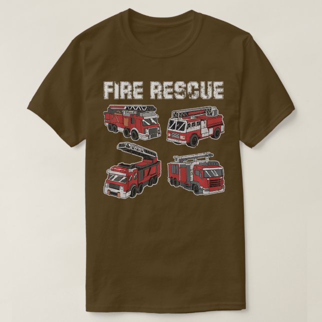 Barn till eldningsmotor för RÄDDING Lastbilar Fire T Shirt (Design framsida)