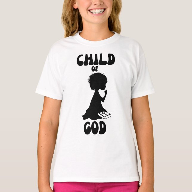 Barn till Gud Bible Quote Girl T Shirt (Framsida)