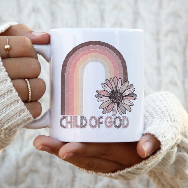 Barn till Gud Christian Quote Faith Religiösa Retr Två-Tonad Mugg (Skapare uppladdad)