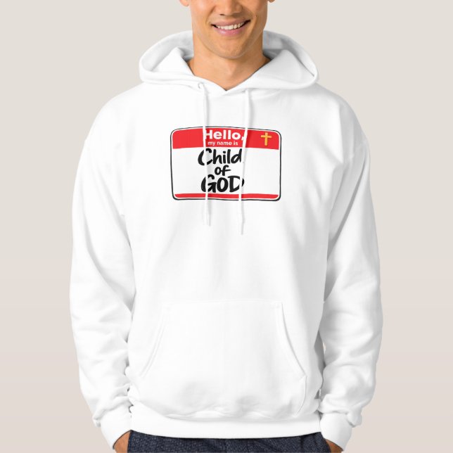 Barn till GUD - Namnskylt Hoodie (Framsida)