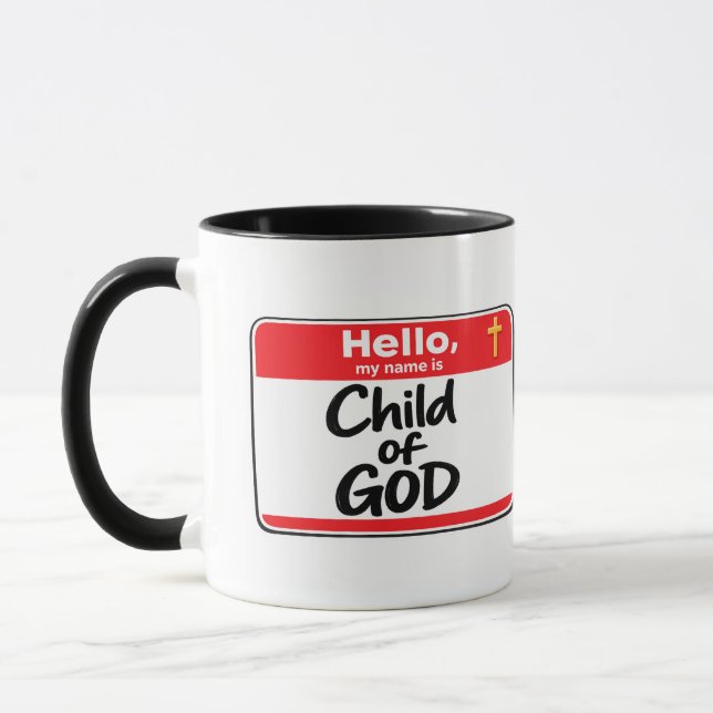 Barn till GUD - Namnskylt Mugg (Vänster)