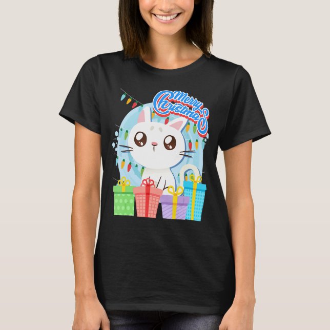 Barn till Merry Catmas-katter T Shirt (Framsida)