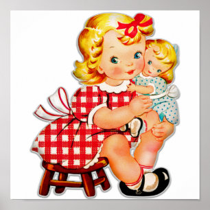 Barn till retro-vintage poster