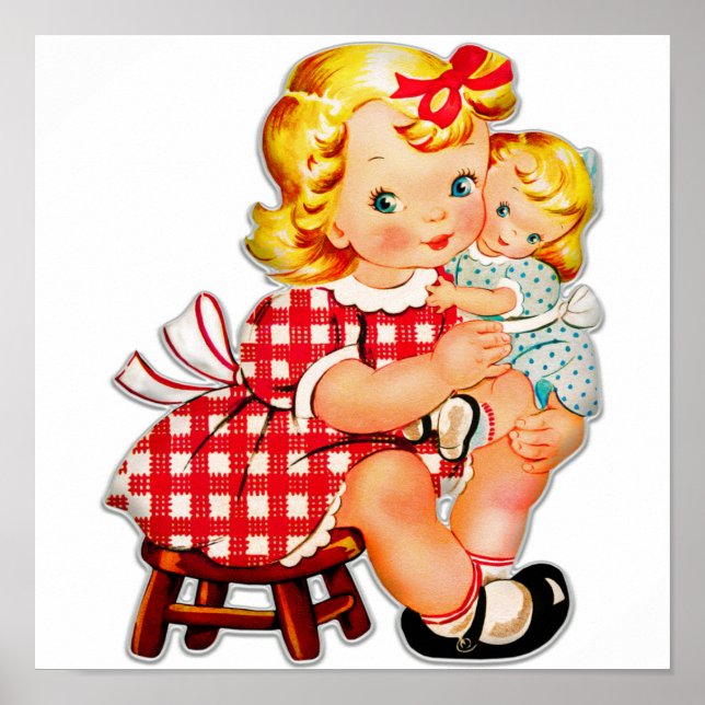 Barn till retro-vintage poster (Framsidan)