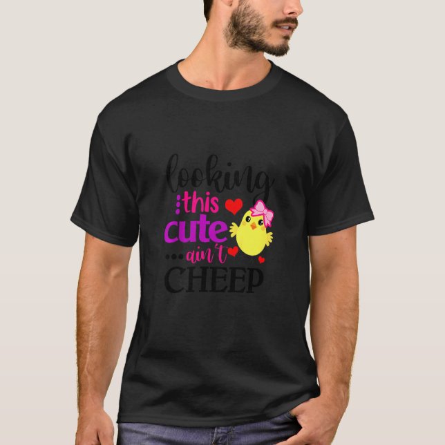 Barn Tittar att Cute inte är Cheep Cute Chicken Ha T Shirt (Framsida)